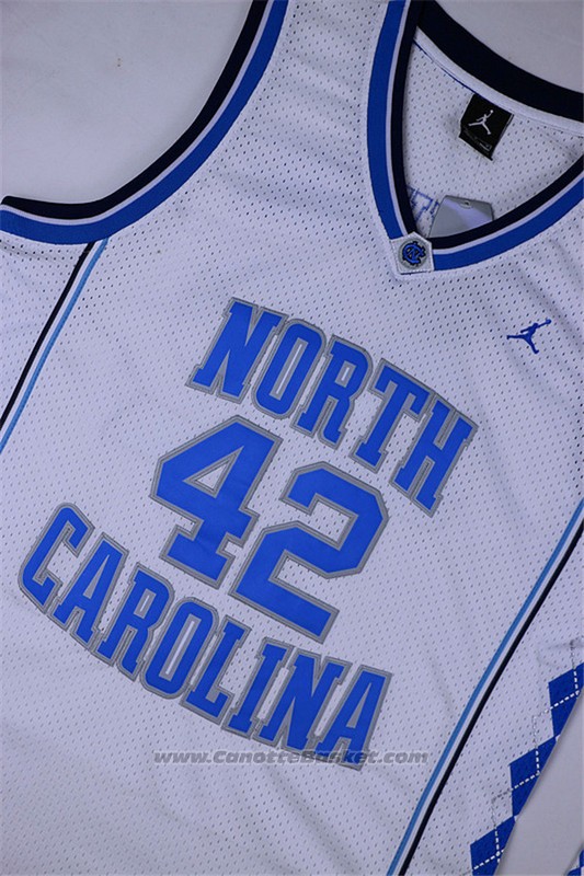 Maglia NCAA North Carolina Tar Heels Jerry Stackhouse #42 Bianco